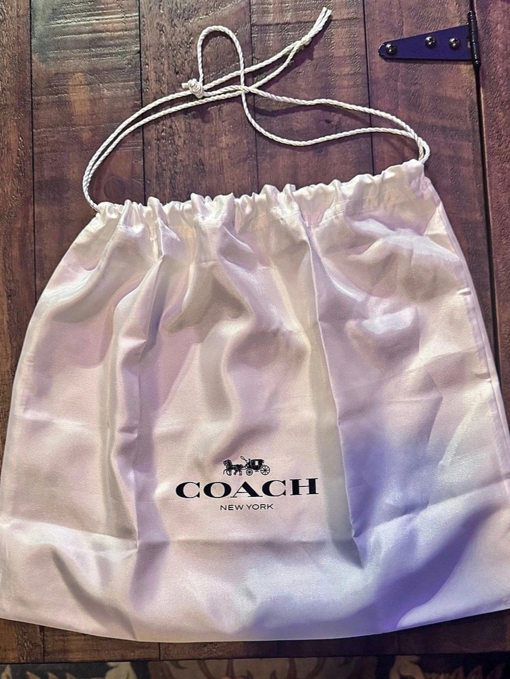 Coach Drawstring Dust Bag White